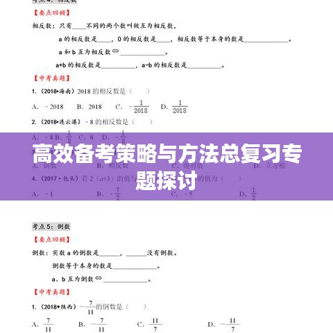 高效备考策略与方法总复习专题探讨
