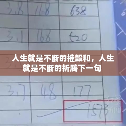 人生就是不断的摧毁和，人生就是不断的折腾下一句 