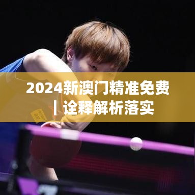 2024新澳门精准免费｜诠释解析落实