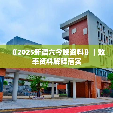 《2025新澳六今晚资料》|效率资料解释落实