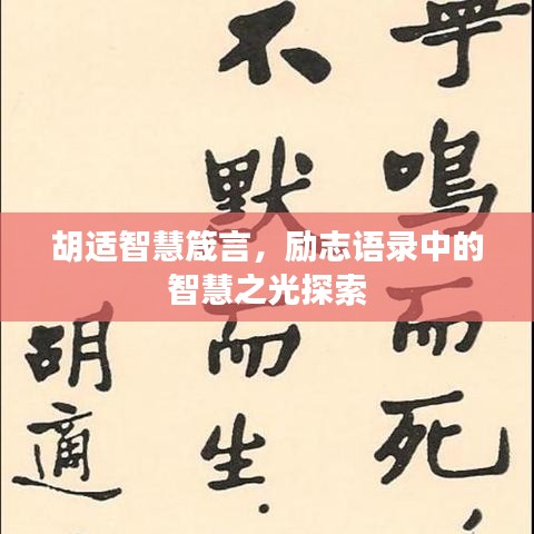 胡适智慧箴言,励志语录中的智慧之光探索