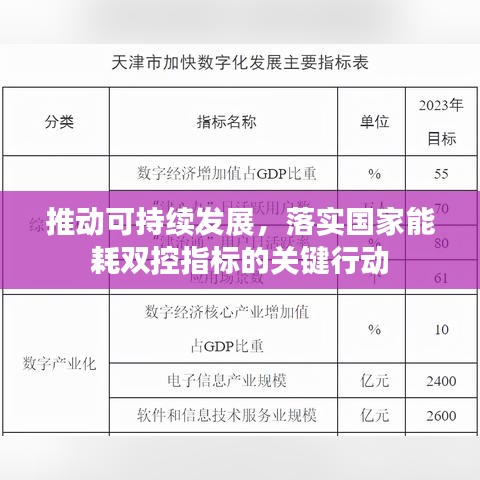 推动可持续发展，落实国家能耗双控指标的关键行动