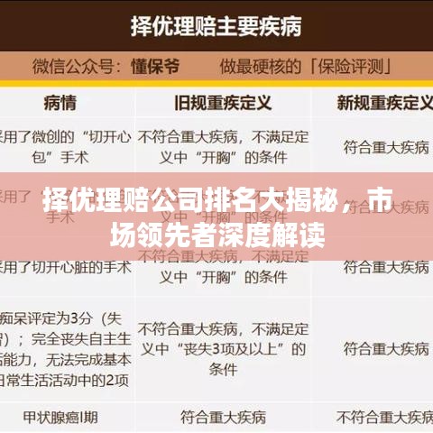 择优理赔公司排名大揭秘，市场领先者深度解读