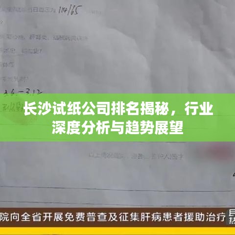 长沙试纸公司排名揭秘,行业深度分析与趋势展望