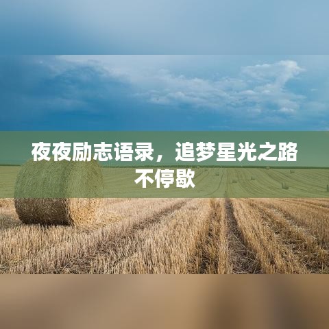 夜夜励志语录,追梦星光之路不停歇