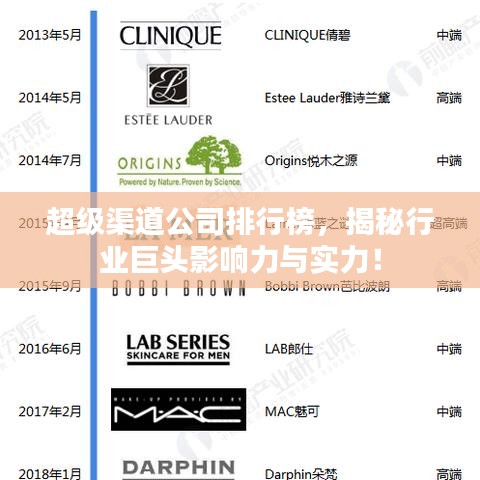 超级渠道公司排行榜,揭秘行业巨头影响力与实力!