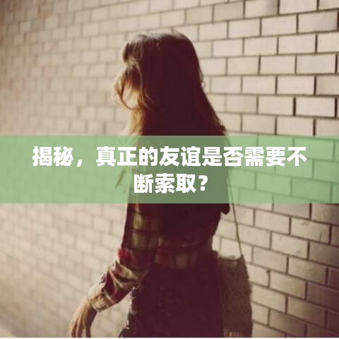 揭秘，真正的友谊是否需要不断索取？