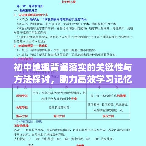 初中地理背诵落实的关键性与方法探讨,助力高效学习记忆