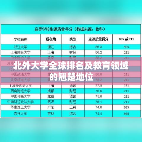 北外大学全球排名及教育领域的翘楚地位