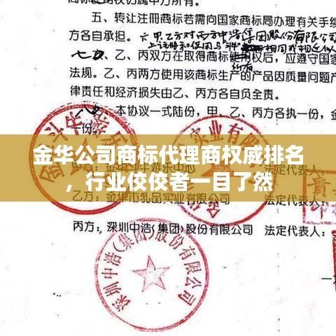 金华公司商标代理商权威排名，行业佼佼者一目了然