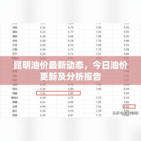 昆明油价最新动态，今日油价更新及分析报告